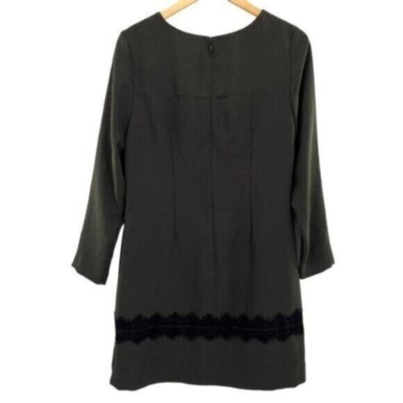 Ann Taylor Olive Long Sleeve Dress with Black Accents - NWOT! 💚🖤 - Picture 10 of 12